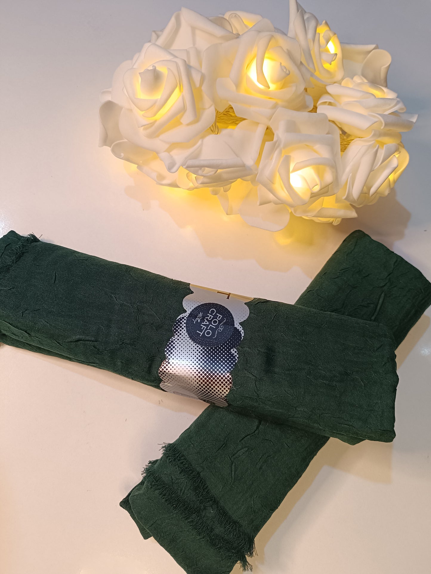 Zümrüt Yeşili Pamuk Kraş Şal