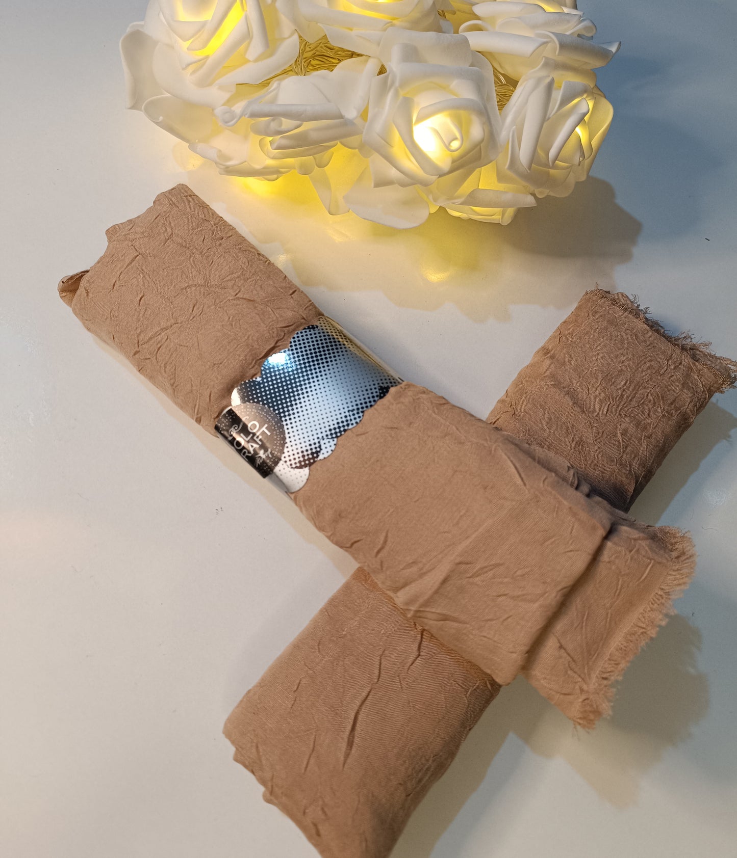 Sütlü Kahve Pamuk Kraş Şal