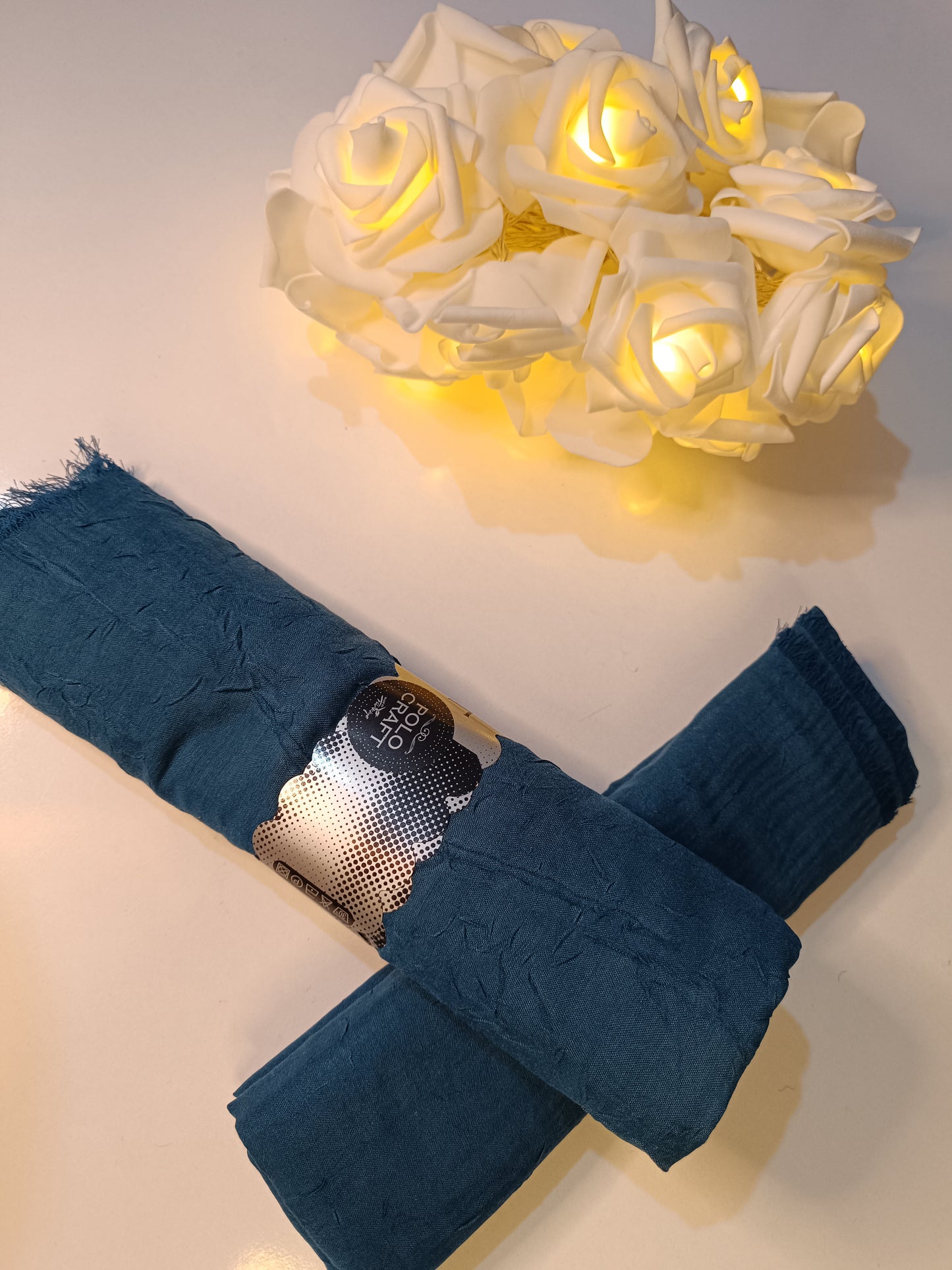 Petrol Mavisi Pamuklu Kraş Şal