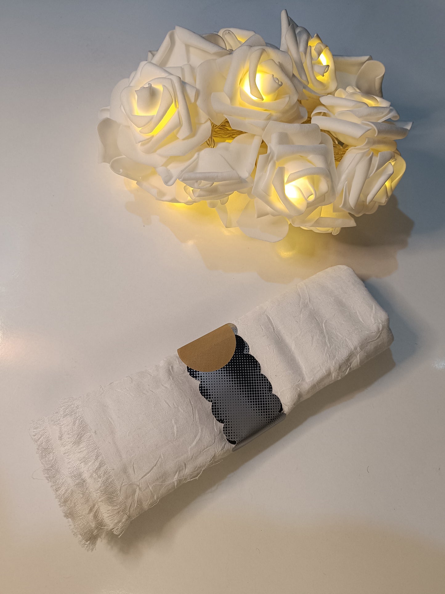 Beyaz Pamuk Kraş Şal