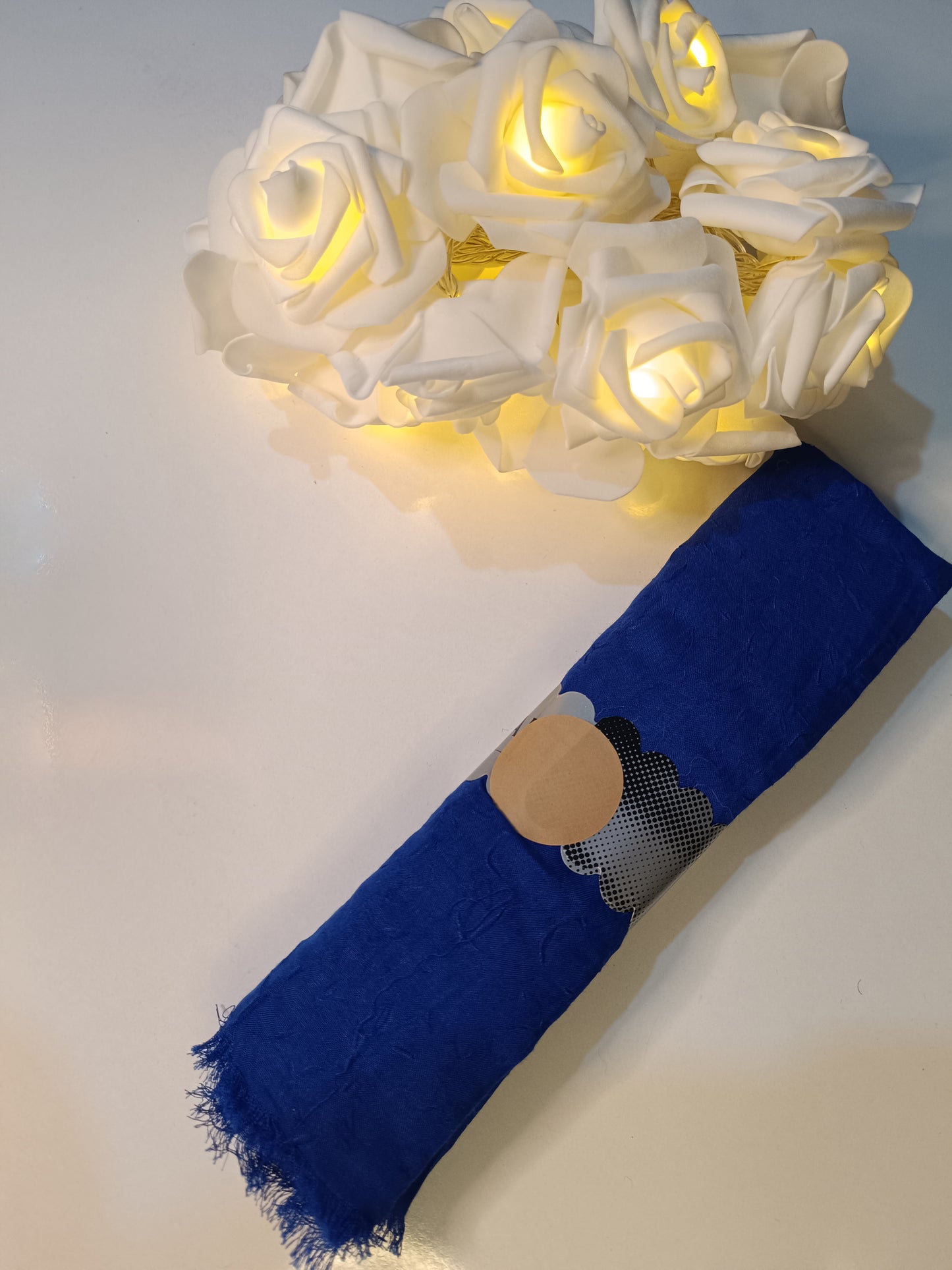 Lacivert Pamuk Kraş Şal