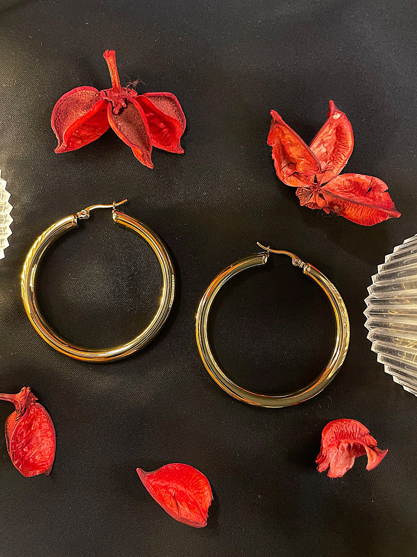 Kalın Halka Gold Küpe