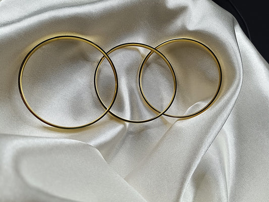 Üç Sıra İnce Kesme Model Gold  Ajda Bilezik